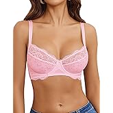 Avidlove Women's Sexy Lace Bra Mesh Balconette Underwire Unlined Everyday Bra Lingerie