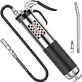 Bravex Heavy Duty Professional Pistol Grip Grease Gun 6000 PSI | Professional 14 oz Capacity - 18 inch Flex Hose