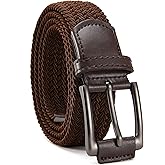CHAOREN Mens Stretch Belt - 1 3/8" Elastic Braided Golf Belt for Men - Stretchy Web Fit Summer Casual Jeans