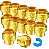 WHK 12 PACK 1/2" PEX Plug End CAP,Copper Cap 1/2" Push-to-Connect Plumbing Fitting for Copper PEX,CPVC With Disconnect Clip(L