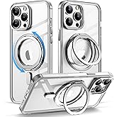 Designed for iPhone 11 Pro Case with Magnetic Ring Stand[Military Drop Protection][Compatible with MagSafe][Great Grip Feeling] Shockproof Slim Heavy Duty Clear Case for iPhone 11 Pro 5.8", Clear