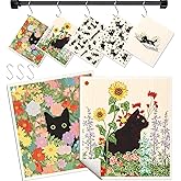 Miss Adola Swedish Dishcloths for Kitchen with Hooks - Reusable Dish Cloths for Washing Dishes Fast Drying Cute Fun 5 Pack Swedish Dish Towels Washable Cleaning Sponge, Black Cats