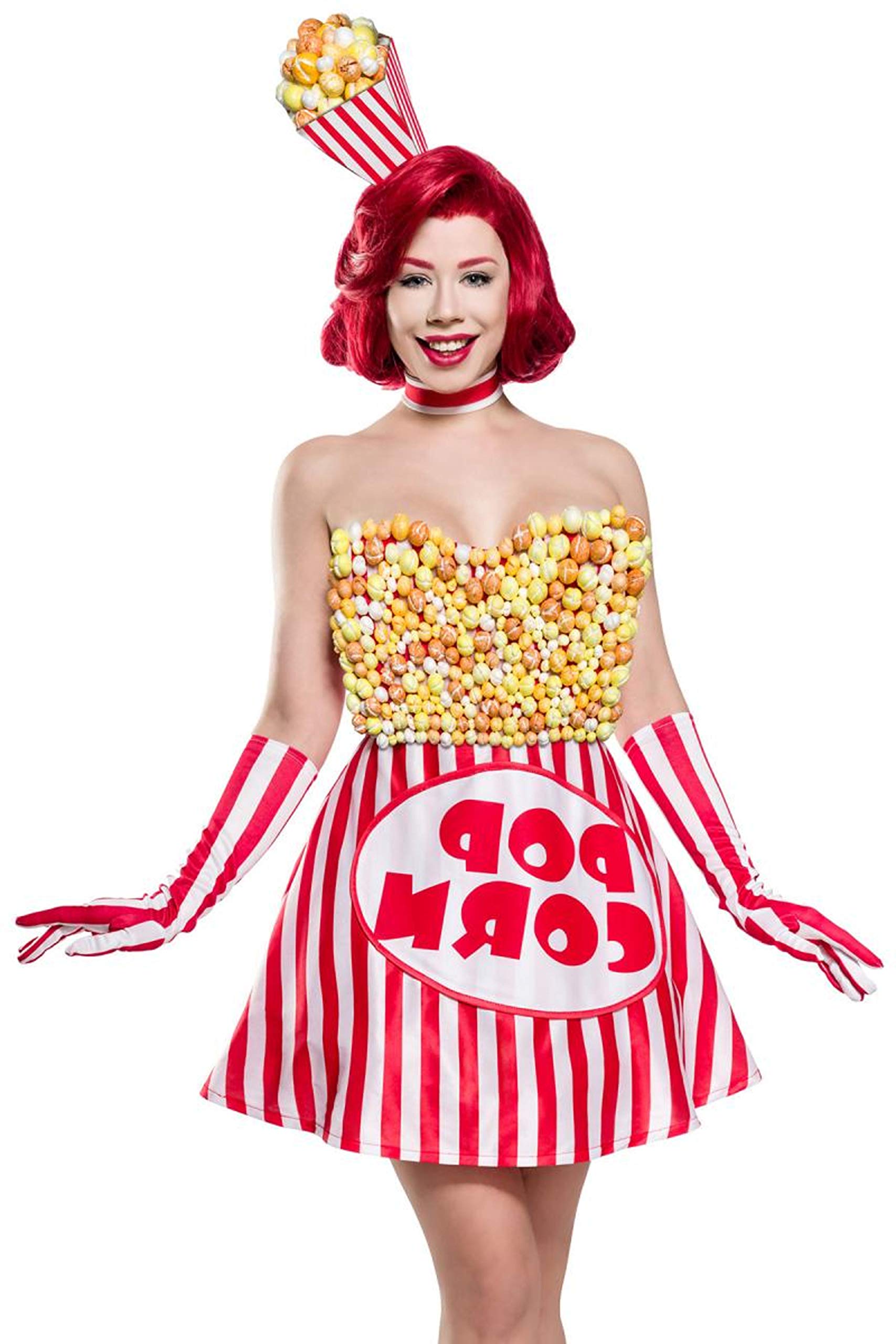 Mask Paradise 80142-009-024 S??es Popcorn Girl 80142-ausgefallene Kost?me S, Red, S