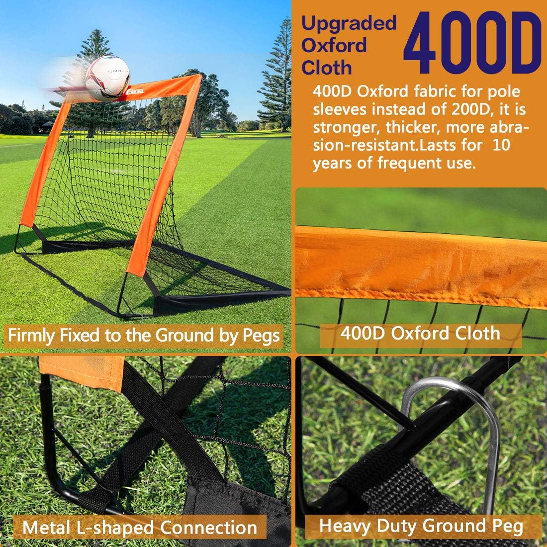 Dimples Excel Soccer Goal Kids Soccer Net for Backyard 4'x3', 1 Pack : Sports & Outdoors