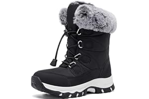 YINGCSM Women's Snow Boots Winter Warm Fur Lined Water-Resistant Outdoor Anti-Slip Boot