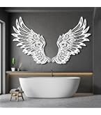Amazon.com: Zeckos Set of 2 Distressed Antique White Angel Wing