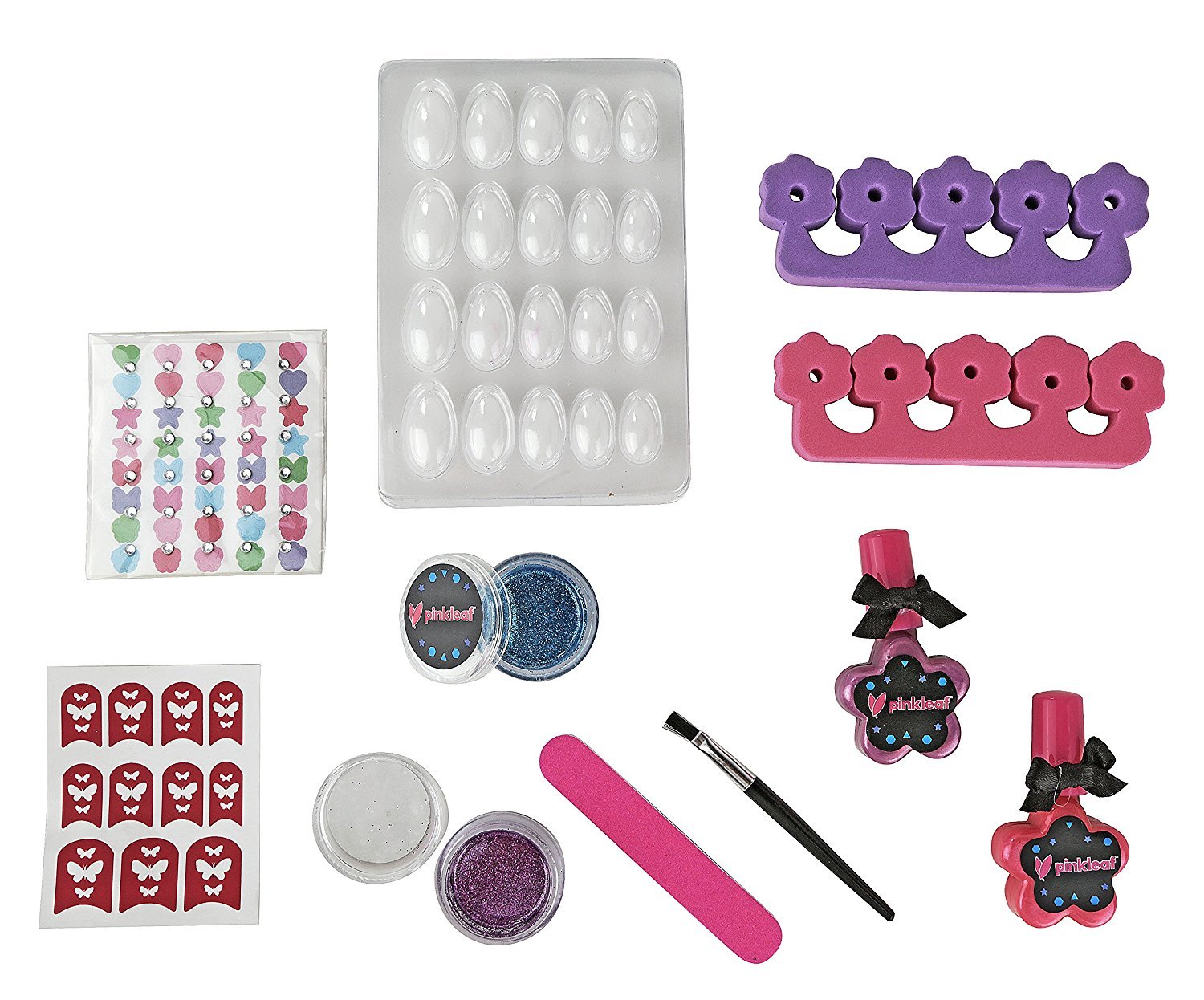 Pinkleaf 3D Nail Art Kit for Kids with Glitter, Gems & Stickers