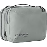 Eagle Creek Pack-It Trifold Toiletry Kit - Dopp Kit Toiletry Organizer with Padded Interior, Durable Hanging Hook & Large Compartments - Water Resistant & Washable - Storm Grey