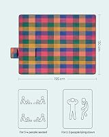 SONGMICS GCM50K Picnic Blanket 195 x 150 cm Insulated Waterproof Red Green view 7