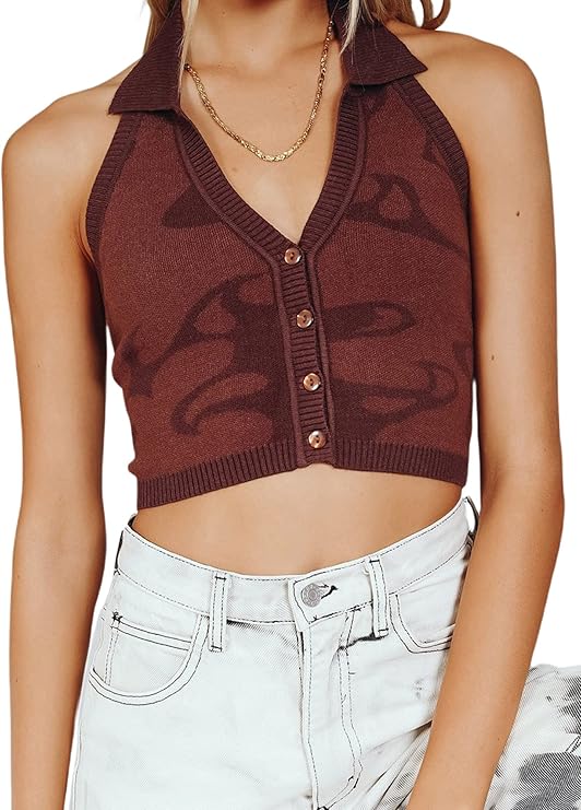 red vest crop top