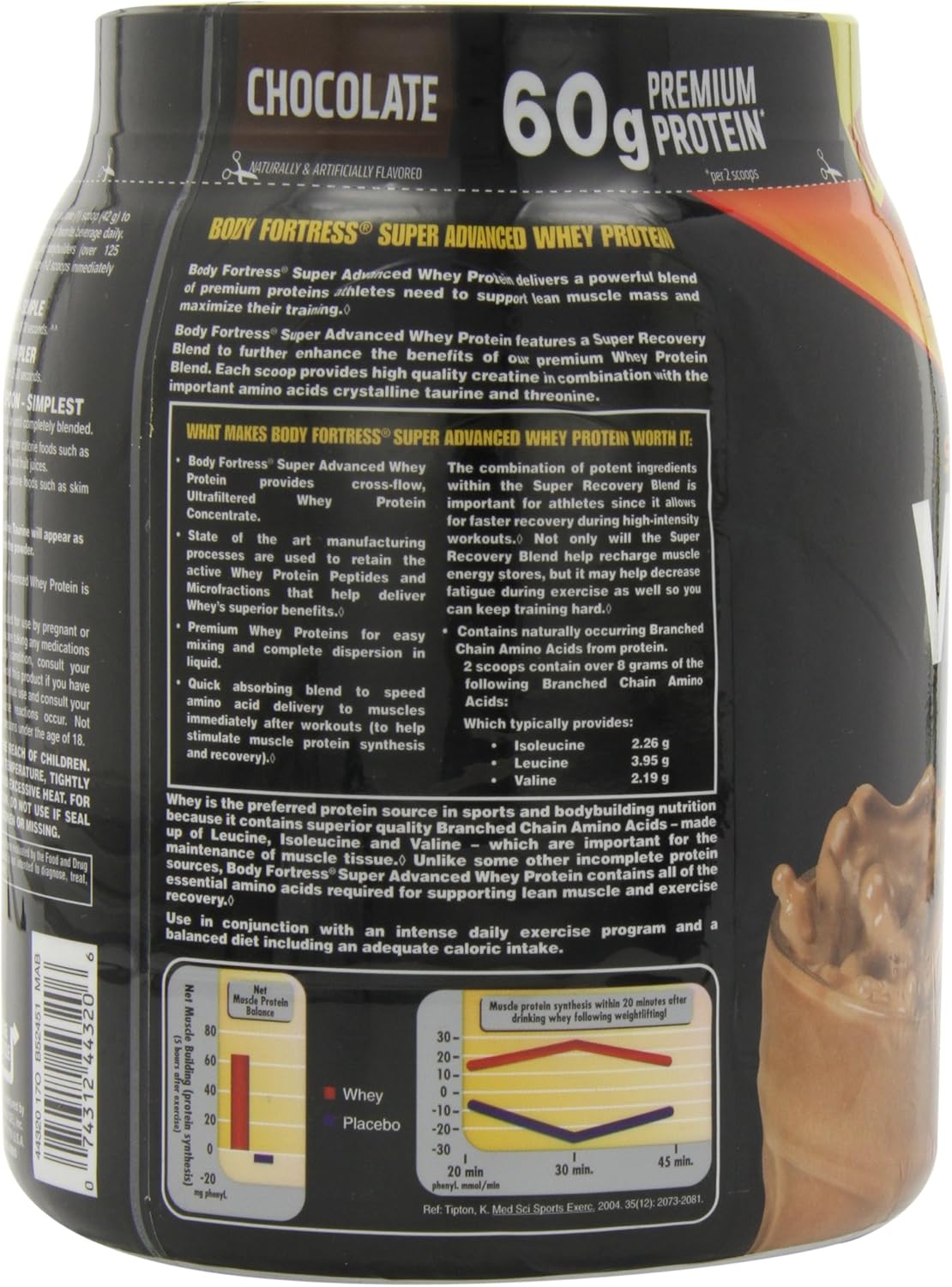 Body Fortress Whey Protein Powder, Chocolate, 31.2 Ounces (Pack of 2