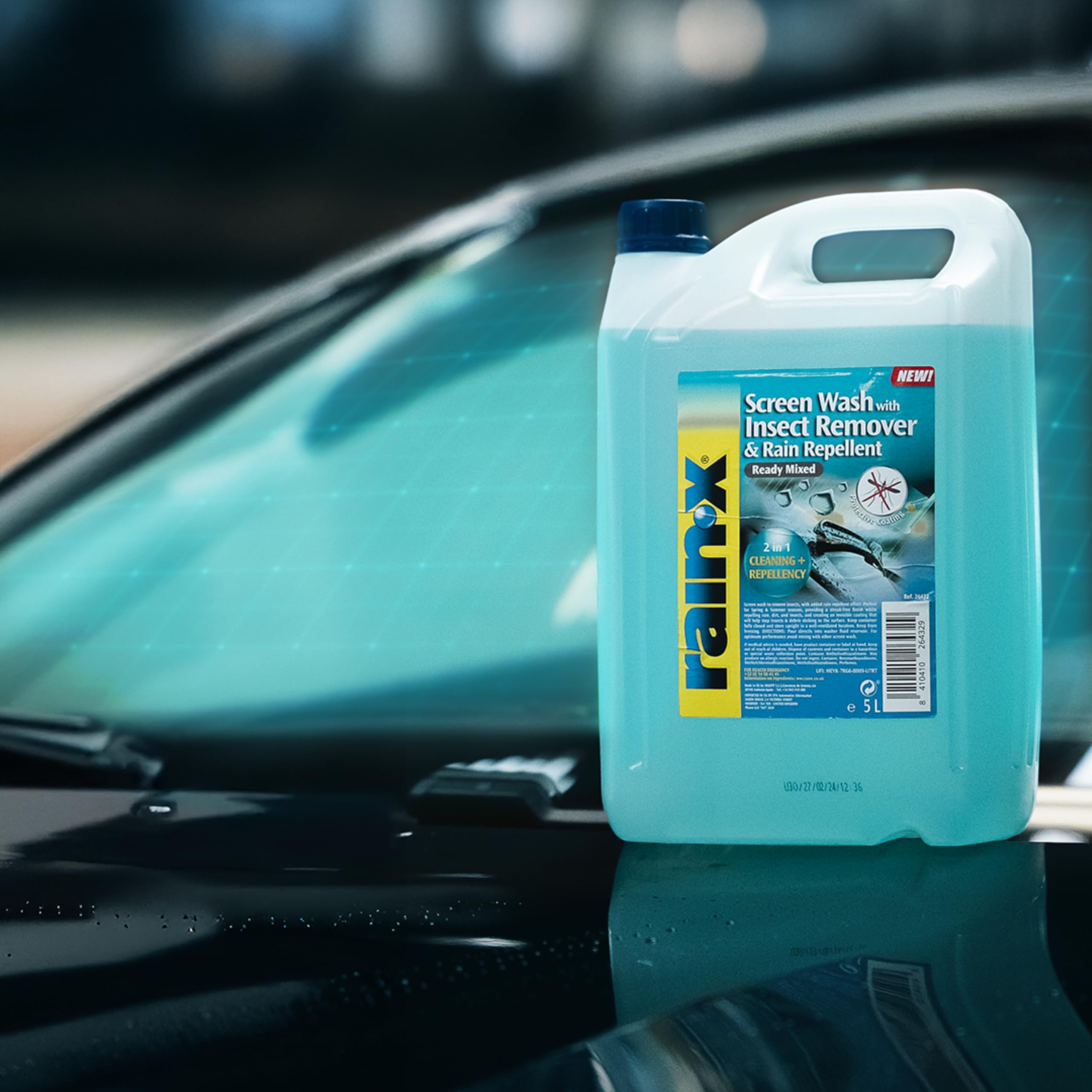 Rain-X Scheibenreiniger mit Insektenentferner und regenabweisender Technologie - für klare Sicht - Hydrophober Technologie - 5L 6