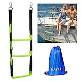 itayak 3 Step Boat Rope Ladder, Foldable Assist