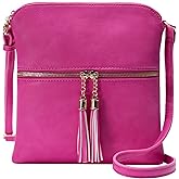 Solene Womens Lightweight Medium Crossbody Purse with Tassel, Perfect Size Crossbody Bags for Daily Use, travel