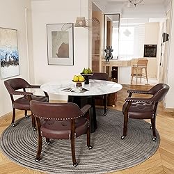 JESONVID Set of 4 Dining Leather Chairs with