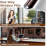 rabbitgoo Heat Reflective Privacy Window Film 75x200cm Brown Silver view 5