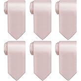 SATINIOR Solid Satin Pure Color Ties Set Men Necktie for Business Formal Occasion Wedding Class Christmas Party Gift, 3.15 In