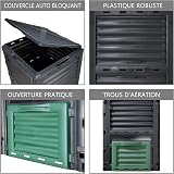 VOUNOT Compost Bin Garden 300 Litre Plastic Outdoor Black view 5