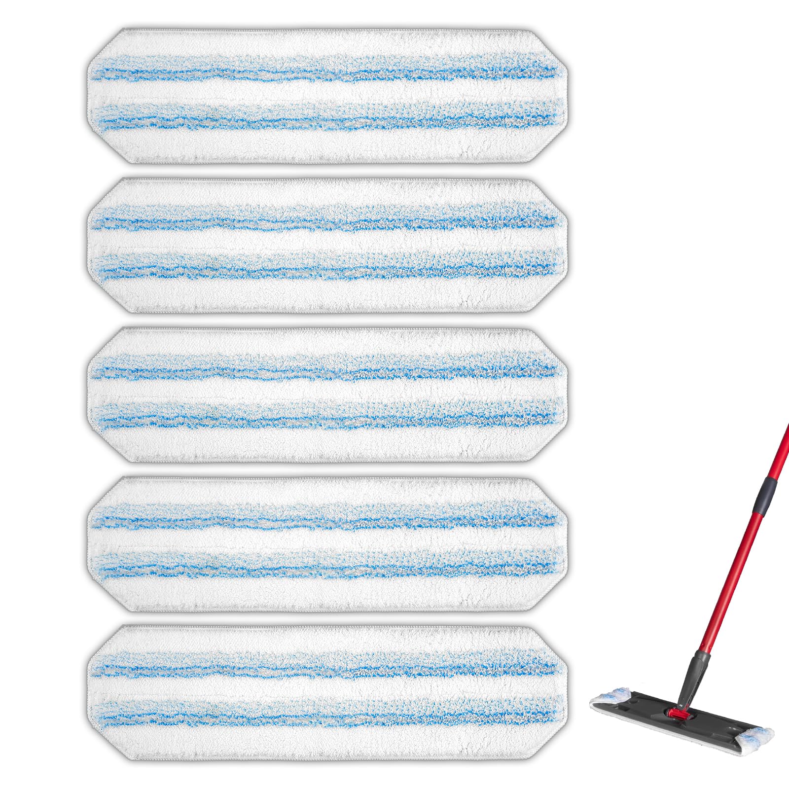 Photo 1 of (5 Pack) H2prO Replacement Mop Pads Compatible with O-Cedar H2prO Mop, Microfiber Mop Head, Washable Mop Cloths, Mopping Pad, H2 Pro Mop Pad Refill Accessories
