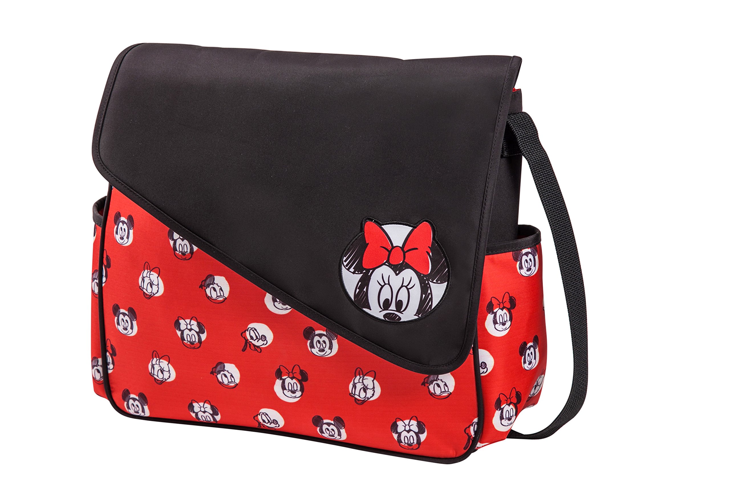 Disney Minnie Mouse Sketch Flap Messenger Diaper Bag, Red/Black Buy