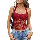 Avidlove Lace Tops for Women Sexy Going Out Tops Cute Halter Classy Tank Concert Outfits Y2K Top