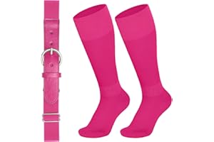SANSTHS Baseball Belt and Socks Combo for Youth Boys Girls Softball Socks and Elastic Belt for Adult