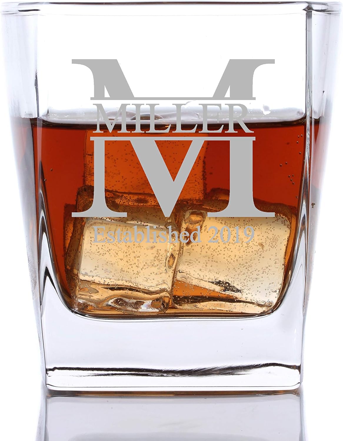 Amazon Com Personalized Cube Rocks Whiskey Glass Groomsmen Or Groomsman Gift Idea Old Fashioned Glasses