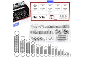 Hilitchi 96Pcs 15 Sizes Extension Spring Assortment Kit Extension Spring Stainless Steel Springs Assorted Size Small Springs Compression Tension Springs for Repairs Maintenance