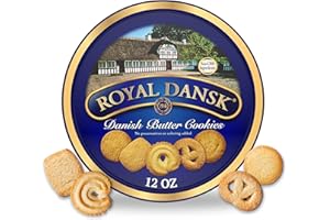 Royal Dansk Danish Butter Cookies, Premium Assorted Cookies in Gift Tin, Great for Sharing and Gifting, 12 oz
