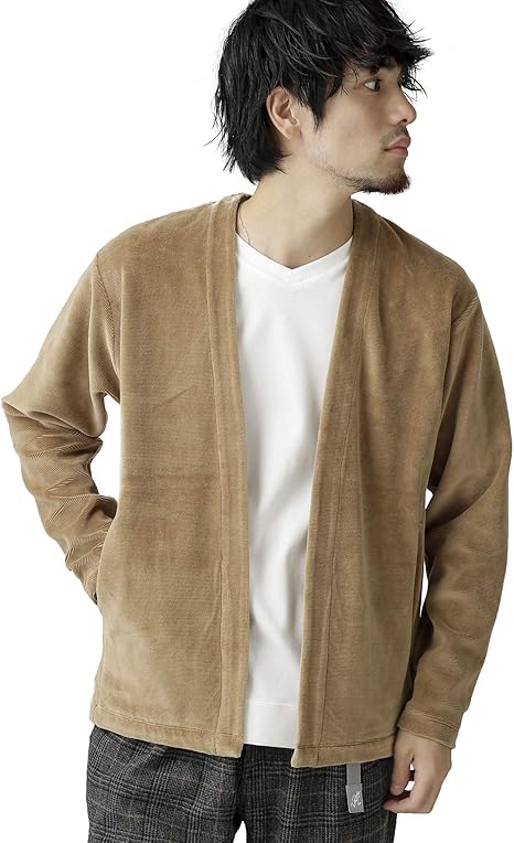 Amazon ナノユニバース コーデュロイ ジャージーラップ カーディガン メンズ S ベージュ カーディガン 通販