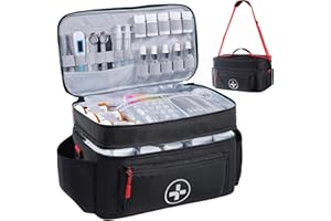 BAGSFY Travel Medicine Bag Organizer-Medicine Organizer Storage-Pill Bottle Organizer Storage-Medication Organizer for Home-Medicine Kit-Travel First Aid Kit Bags Empty-Travel Emergency Kit(Bag Only)