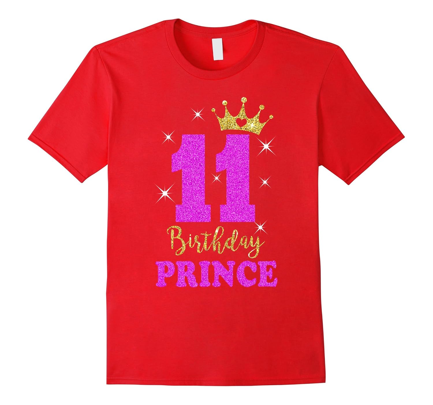 Cute 11th birthday prince gifts for son 11 years old t-shirt-Rose