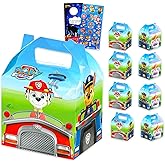 Paw Patrol Treat Boxes Set for Celebrations - Bundle of 8 Favor Boxes for Birthdays, Prizes, Plus Stickers, More | Paw Patrol Party Favors for Boys, Girls