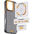REBEL GEN6/GEN5 Metal Components Upgrade Kit [CNC Aluminum Full Set] Lens Ring, Complete Buttons & Logo Pack for iPhone 16 Pro Max/16 Pro/15 Pro Max/15 Pro/14 Pro Max FLEX/GEN-6/5 Cases (Ultra Orange)