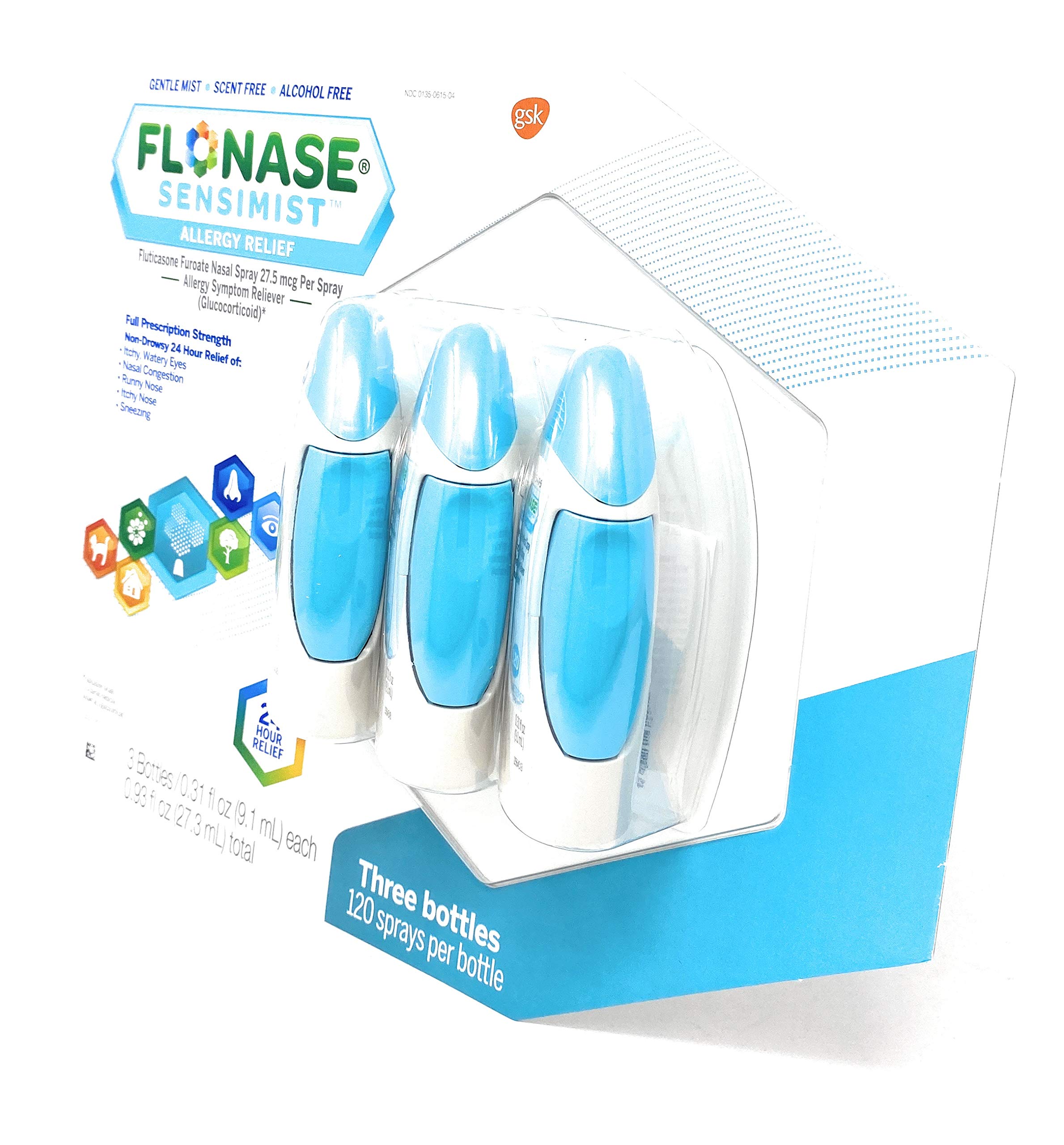 Flonase Sensimist Allergy Relief Spray - 0.54 oz, Pack of 3