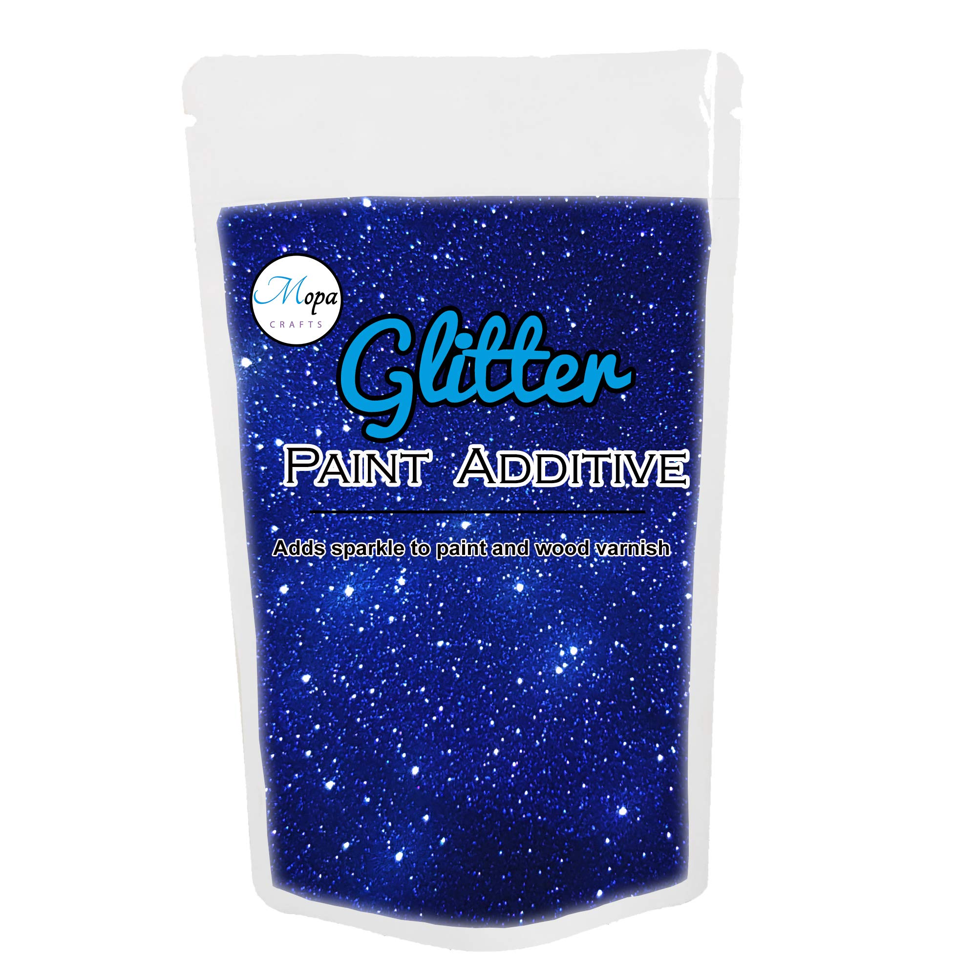 Mopa Crafts Royal Blue Glitter Paint Crystal Additive 100g for Emulsion Paint - for use with Interior/Exterior Wall, Ceiling, Wood, Metal, Varnish, Dead Flat, Matt, Soft Sheen or Silk Paints