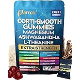 Parrox Corti-Smooth Cortisol Support Gummies with Magnesium, L-Theanine, Ashwagandha, Phosphatidylserine, Bacopa Monnieri, Lions Mane, Ginkgo Biloba, Valerian Root (60 Gummies - Mixed Berry Flavor)