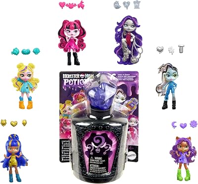 Monster High Potions Mini Dolls Display Bottle Water Reveal Charms HYB10