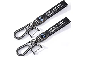 vinlley Leather Car Keychain Set – 2 Pack Zinc Alloy & Leather Key Ring, Stylish Key Fob Accessory for Men & Women