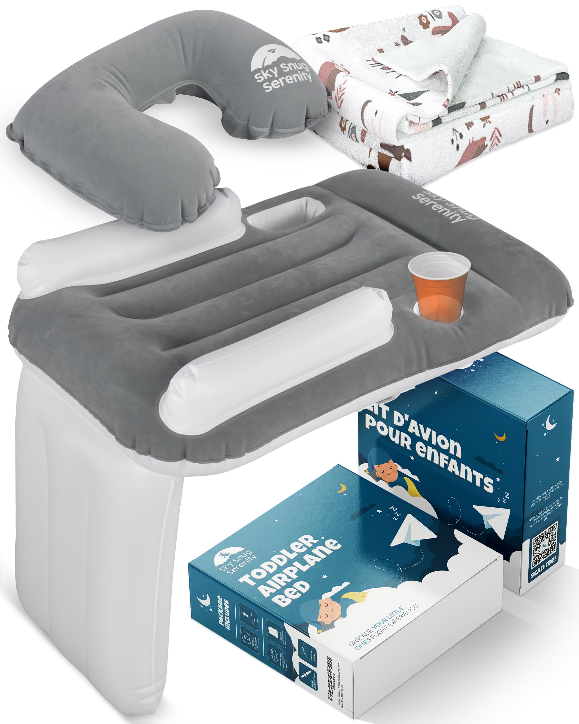 Toddler Airplane Bed - Inflatable Airplane Bed for Kids with Blanket ...