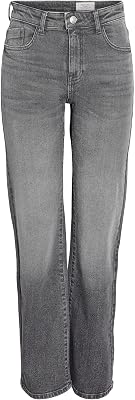 NMYOLANDA Nw Wide Jeans AZ371DG FWD Noos, Denim Grigio Scuro, 26W x 30L