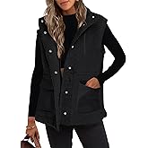 ANRABESS Womens Fleece Vest Loose Warm Button Down Fall Fuzzy Sherpa Jackets Fuzzy Vest With Pockets Winter Outerwear