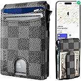 Smart Wallet For Men With Tracker, Minimalist Trackable Wallet for Men with RFID Blocking, Slim Wallet Compatible with Apple Find My (iOS Only), No Need for AirTag, Not For Android, Gift For Men.