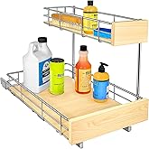 LYNK PROFESSIONAL® SELECT™ Pull Out Under Sink Kitchen Cabinet Organizer - 11.5 in. x 18 inch deep Drawer - Sliding Shelf Organizer and Undersink Storage Shelves - Lifetime Ltd. Warranty – Chrome