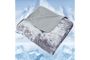NORD ECO Cooling Blanket Queen Size for Hot Sleepers, Arc-Chill Cool Tech Fabric Q-Max>0.5, Lightweight Breathable Ice Cold Summer Blanket for Bed, Keep Cool for Night Sweats, 90"x90", Tie Dye Grey
