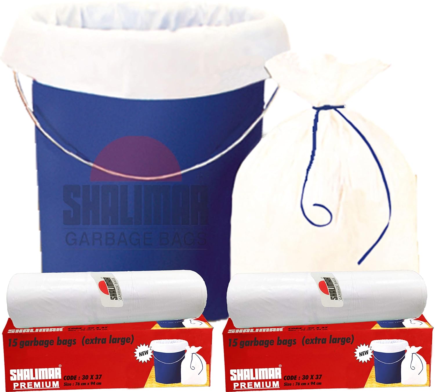 Shalimar Premium Garbage Bags (Extra Large) Size 76 cm x 94 cm 4 Rolls