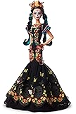 ​Barbie Collector: Dia De Muertos Doll, 11.5-Inch, Brunette, Wearing Embroidered Dress, Flower Crown & Skull Makeup with Doll Stand and Certificate of Authenticity