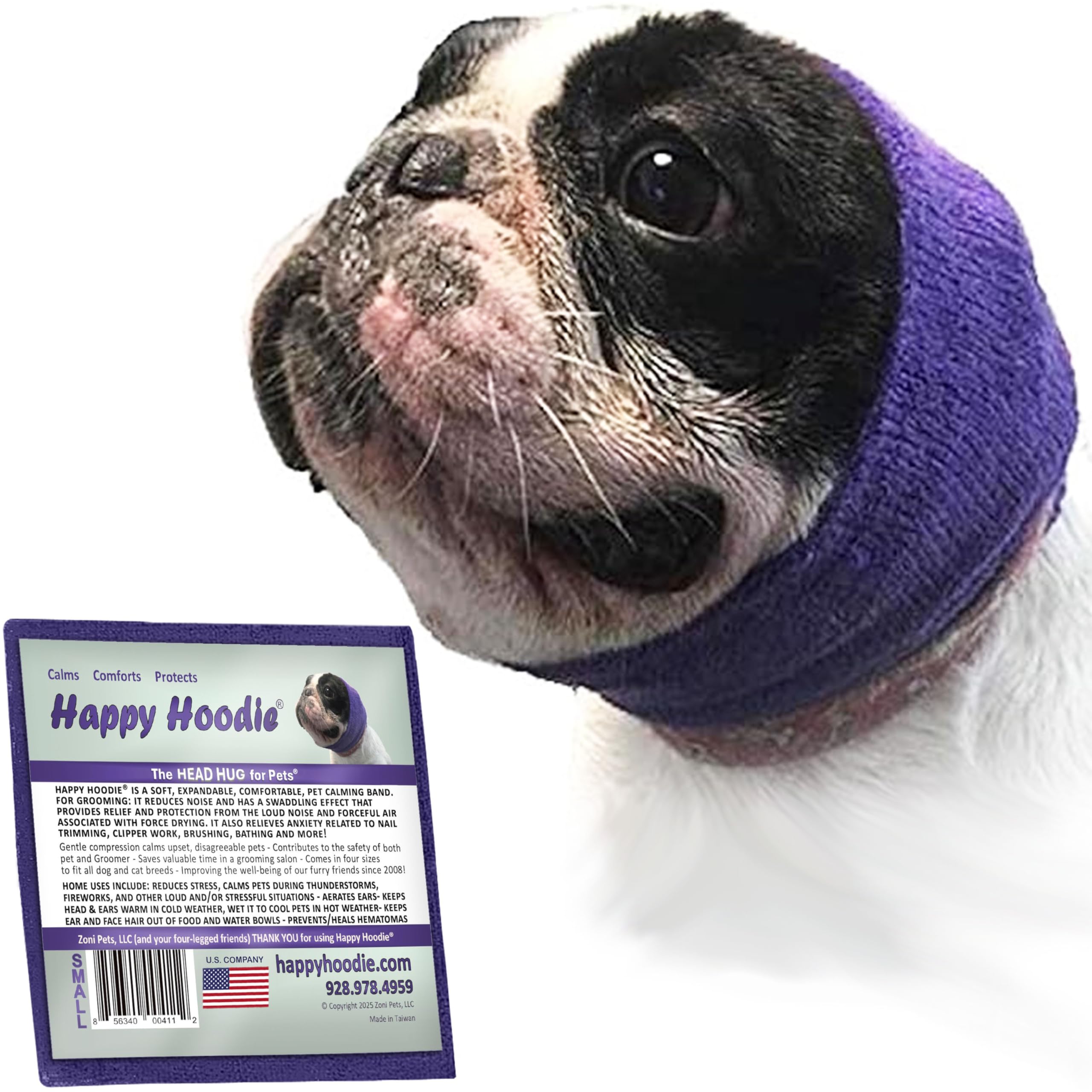 Happy Hoodie Purple Dog Grooming Hood, Reduces Stress and Anxiety- Two Sizes! (Small) — image 1