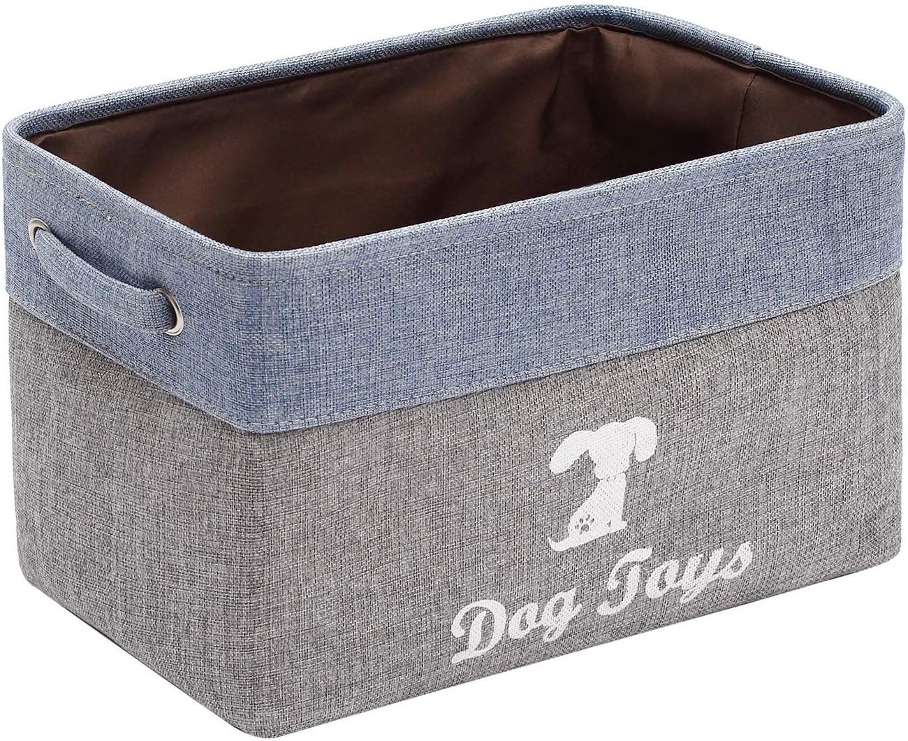 Xbopetda Linen Dog Storage Basket Bin Chest Organizer - Perfect for Organizing Dog Toys Storage, Dog Shirts, Dog Coats, Dog Toys, Dog Clothing-Grey/Blue