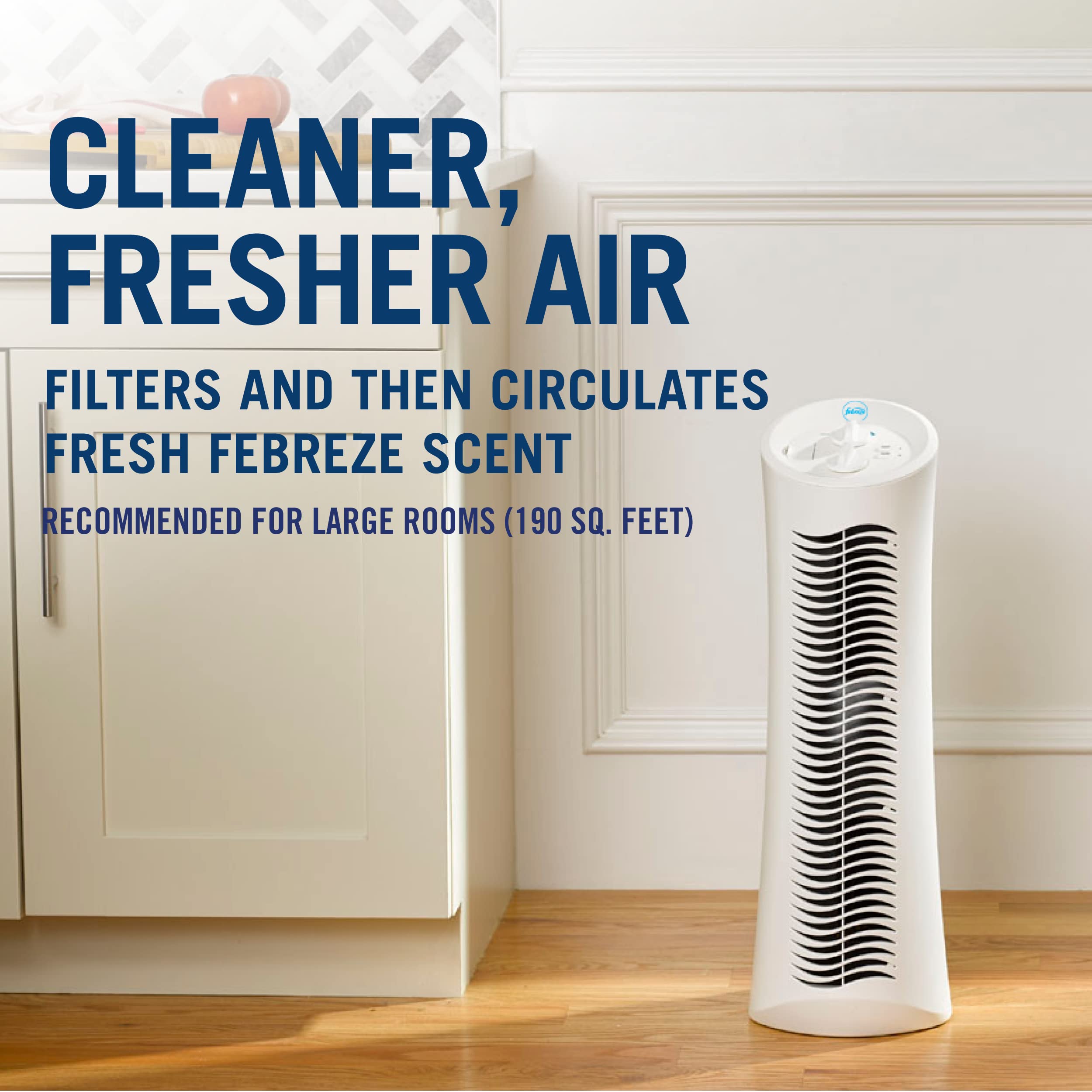 Febreze HEPA-Type Tower Air Purifier, Medium to Large Room, White, FHT190W